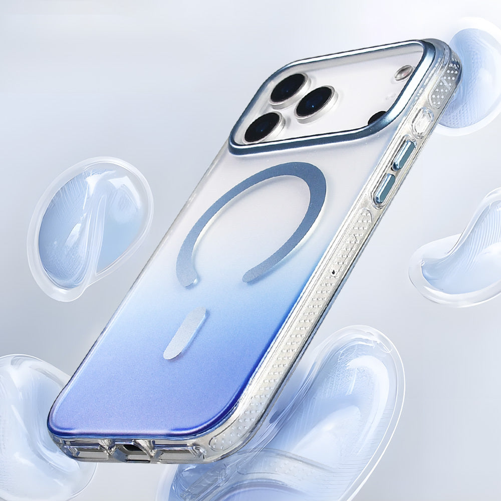 Apple iPhone 17 Pro Max Kılıf M-safe Şarj Özellikli Transparan Renk Geçişli Zore Toros Kapak Siyah