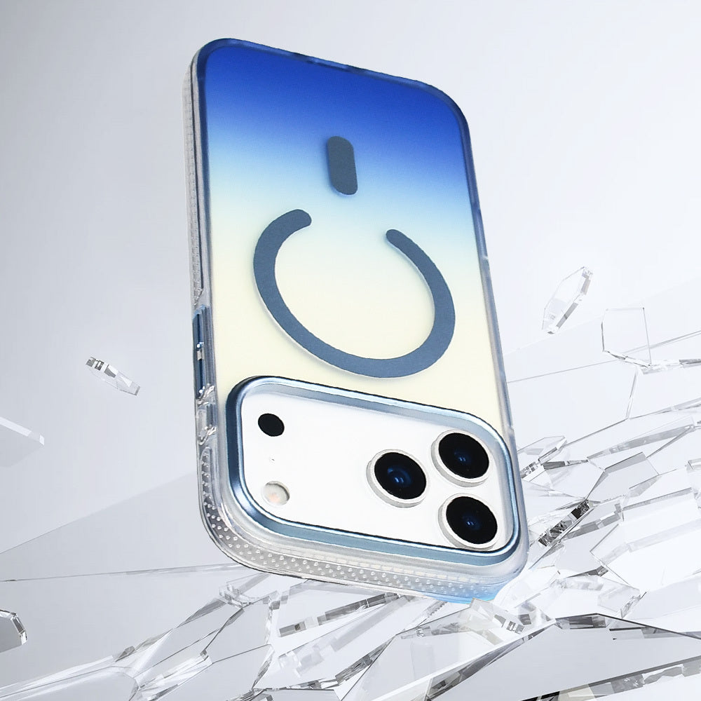 Apple iPhone 17 Pro Max Kılıf M-safe Şarj Özellikli Transparan Renk Geçişli Zore Toros Kapak Rose Pembe