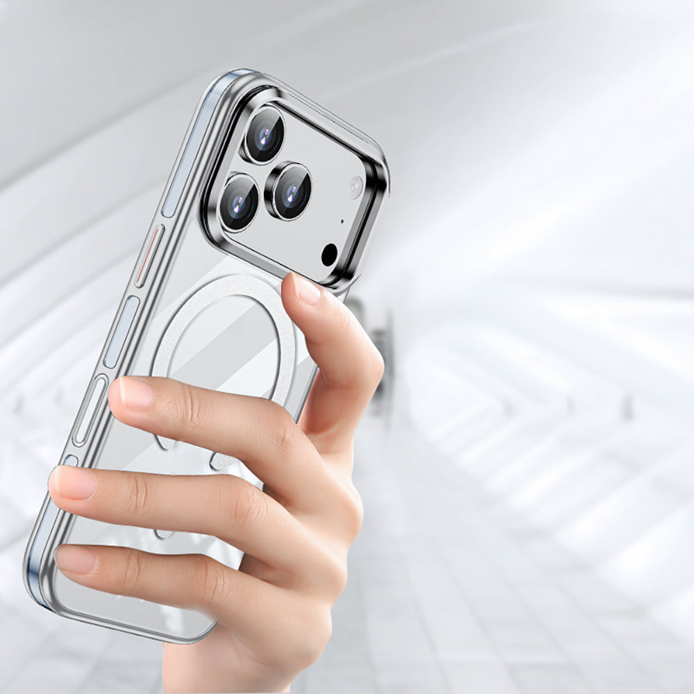 Apple iPhone 17 Pro Max Kılıf M-safe Şarj Özellikli Wlons Standlı Efsane Kapak Mavi