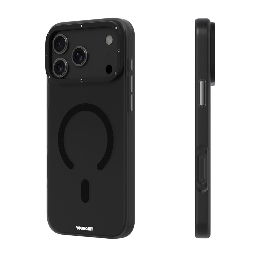 Apple iPhone 17 Pro Max Kılıf M-safe Şarj Özellikli Youngkit Hidden Sand Serisi Kapak Mavi