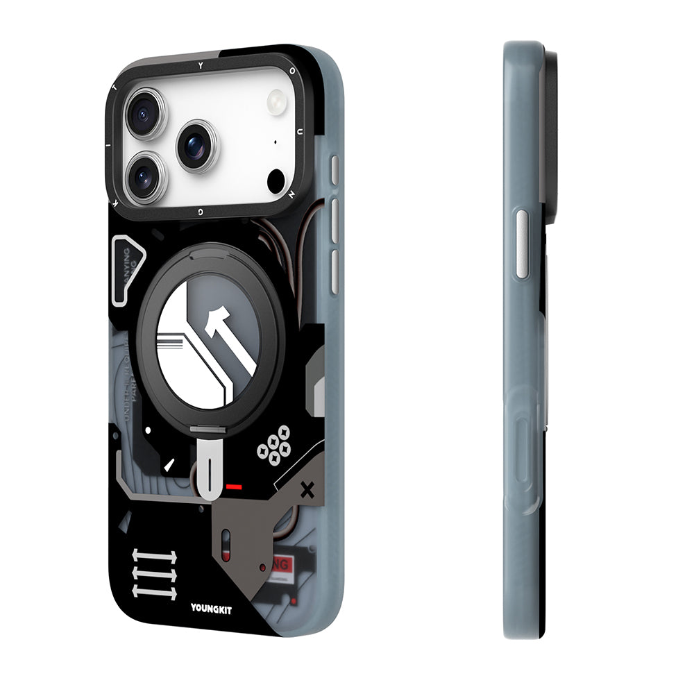 Apple iPhone 17 Pro Max Kılıf M-safe Şarj Özellikli Youngkit Starship Serisi Kapak Mavi