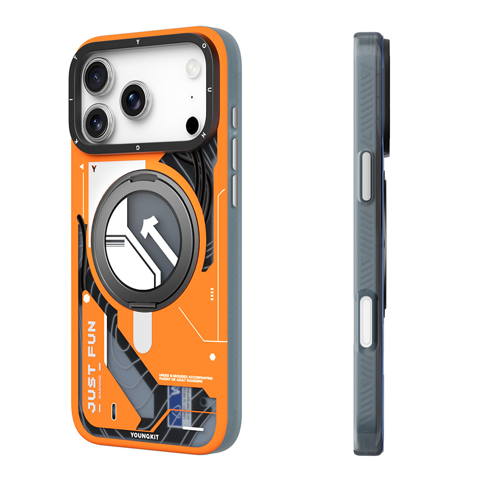 Apple iPhone 17 Pro Max Kılıf M-safe Şarj Özellikli Youngkit Starship Serisi Kapak Mavi