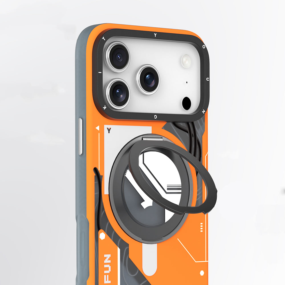 Apple iPhone 17 Pro Max Kılıf M-safe Şarj Özellikli Youngkit Starship Serisi Kapak Mavi