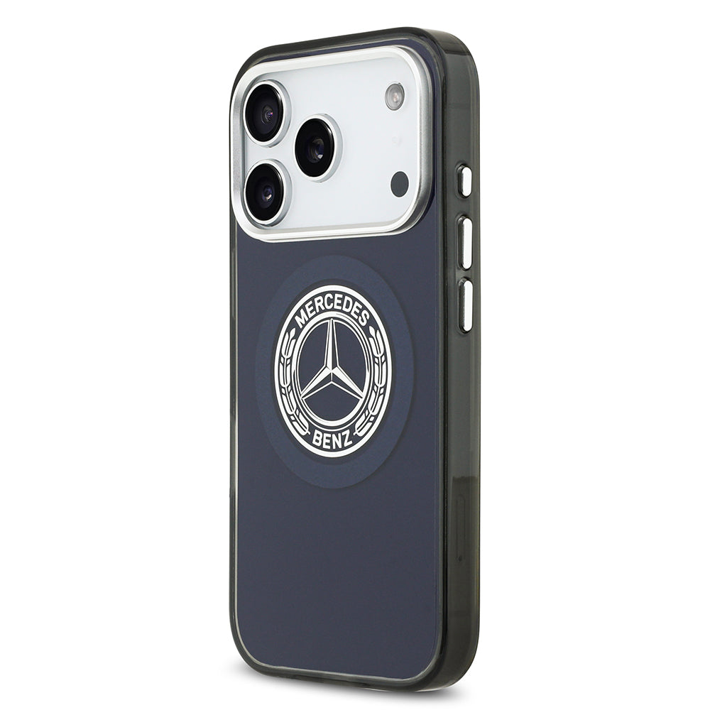 Apple iPhone 17 Pro Max Kılıf Mercedes Benz Orjinal Lisanslı M-safe Şarj Özellikli Çift Katmanlı PC Nostaljik Yıldız Dizayn Kapak Füme