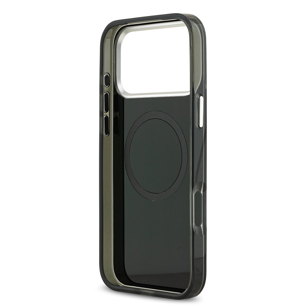 Apple iPhone 17 Pro Max Kılıf Mercedes Benz Orjinal Lisanslı M-safe Şarj Özellikli Çift Katmanlı PC Nostaljik Yıldız Dizayn Kapak Gri