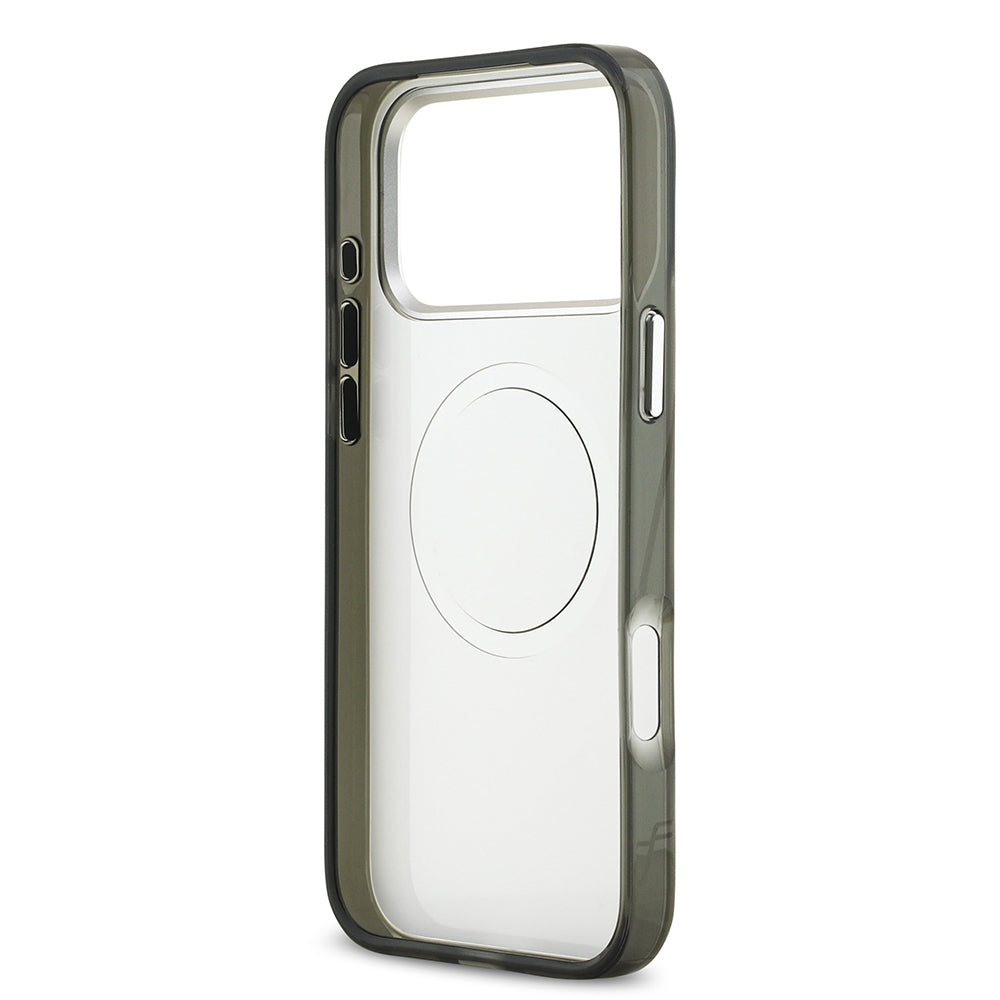 Apple iPhone 17 Pro Max Kılıf Mercedes Benz Orjinal Lisanslı M-safe Şarj Özellikli Çift Katmanlı PC Nostaljik Yıldız Dizayn Kapak Gri