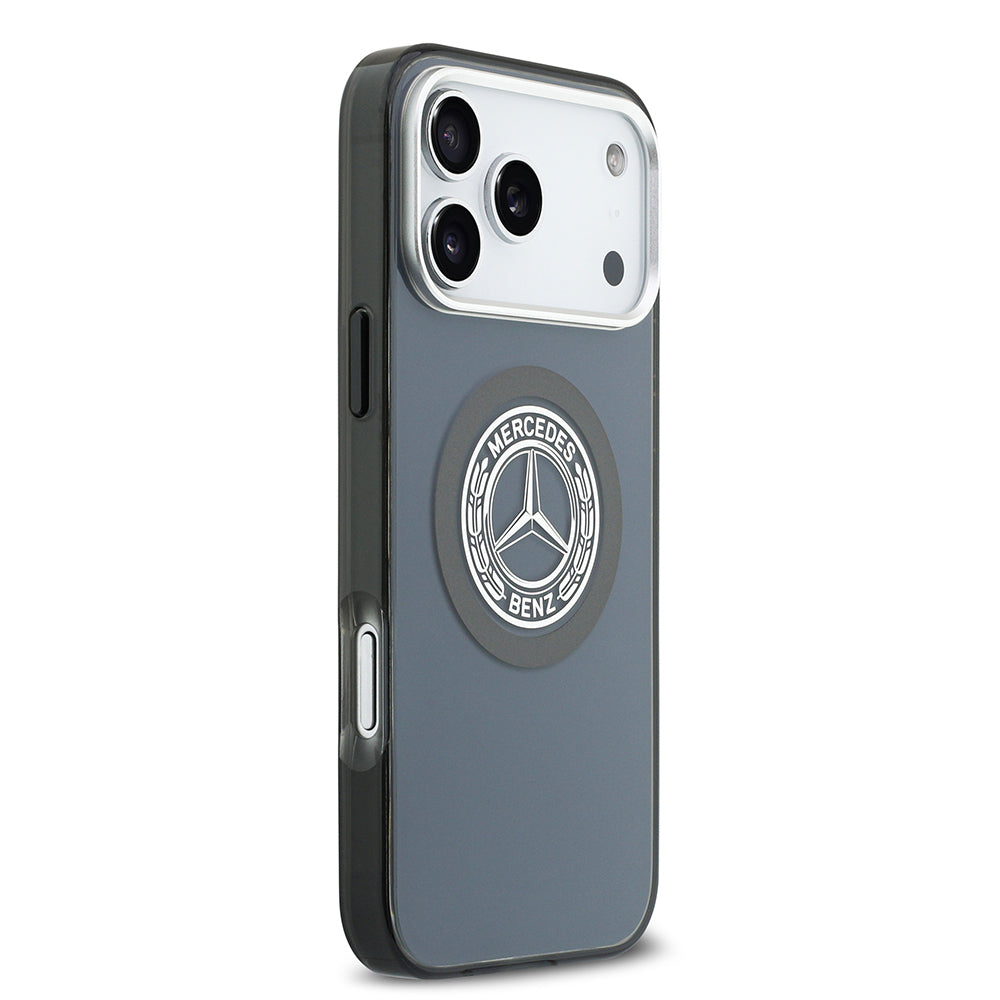 Apple iPhone 17 Pro Max Kılıf Mercedes Benz Orjinal Lisanslı M-safe Şarj Özellikli Çift Katmanlı PC Nostaljik Yıldız Dizayn Kapak Lacivert