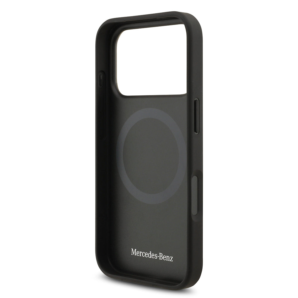 Apple iPhone 17 Pro Max Kılıf Mercedes Benz Orjinal Lisanslı M-safe Şarj Özellikli Hakiki Deri Nostaljik Yıldız Dizayn Kapak Kahverengi