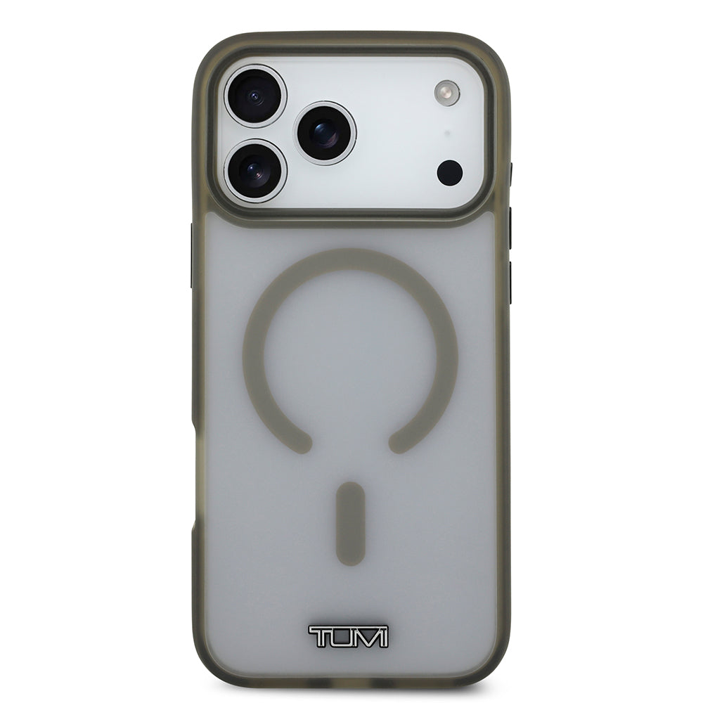 Apple iPhone 17 Pro Max Kılıf TUMI Orjinal Lisanslı M-safe Şarj Özellikli Buzlu Transparan Kapak Siyah