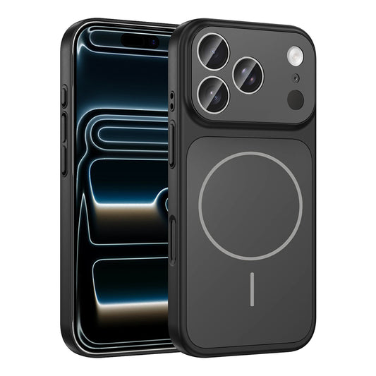 Apple iPhone 17 Pro Max Kılıf Zore M-Safe Şarj Özellikli Kamera Korumalı Formen Kapak Siyah