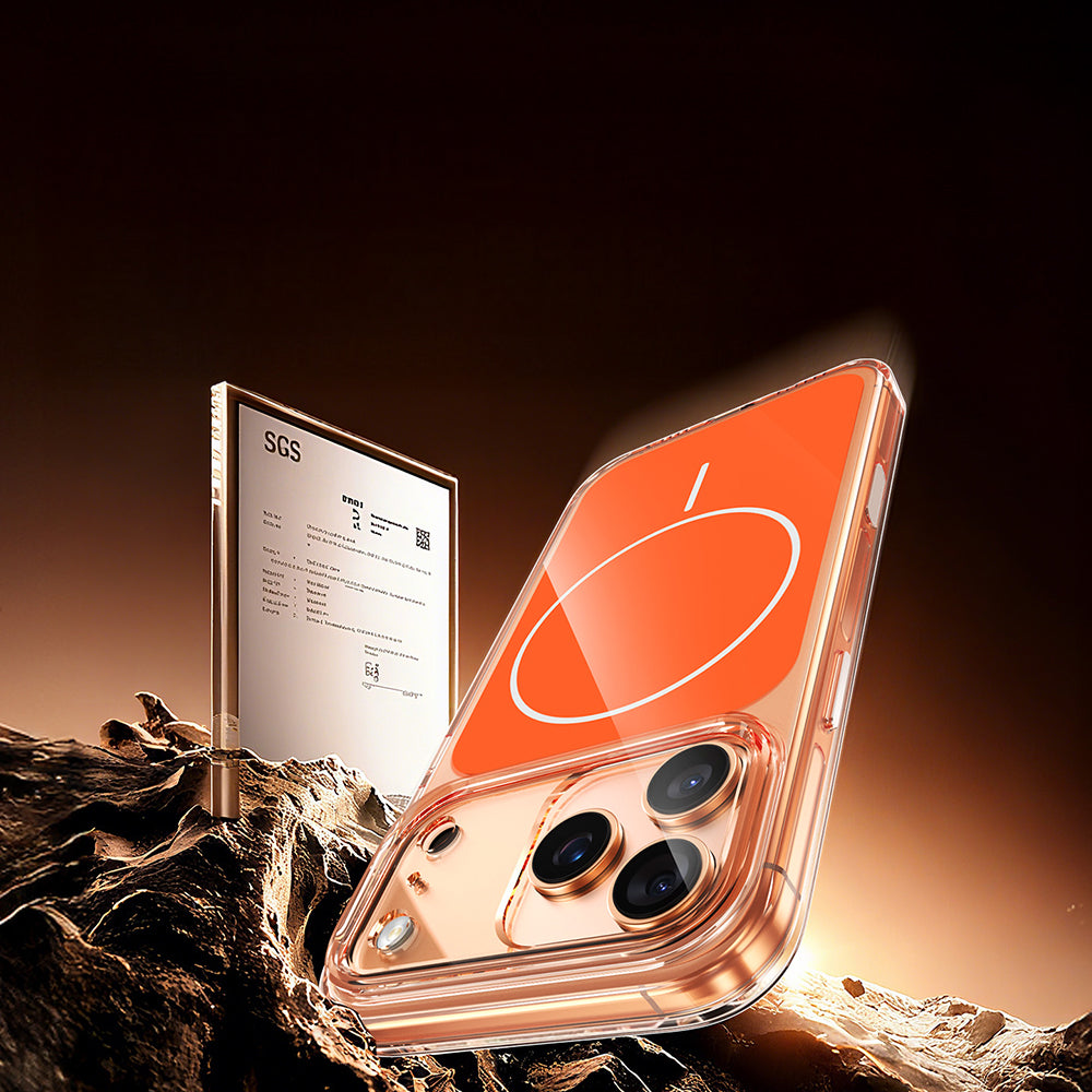 Apple iPhone 17 Pro Max Kılıf Zore M-safe Şarj Özellikli Şeffaf Kamera Kontrol Butonlu Lugano Kapak Beyaz