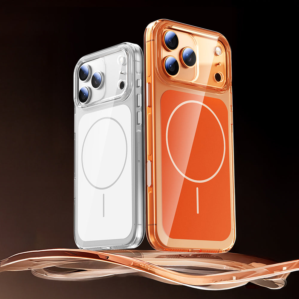 Apple iPhone 17 Pro Max Kılıf Zore M-safe Şarj Özellikli Şeffaf Kamera Kontrol Butonlu Lugano Kapak Lacivert