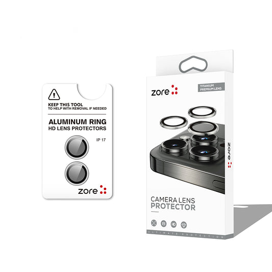 Apple iPhone 17 Zore CL-12 Premium Safir Parmak İzi Bırakmayan Anti-Reflective Kamera Lens Koruyucu Gümüş