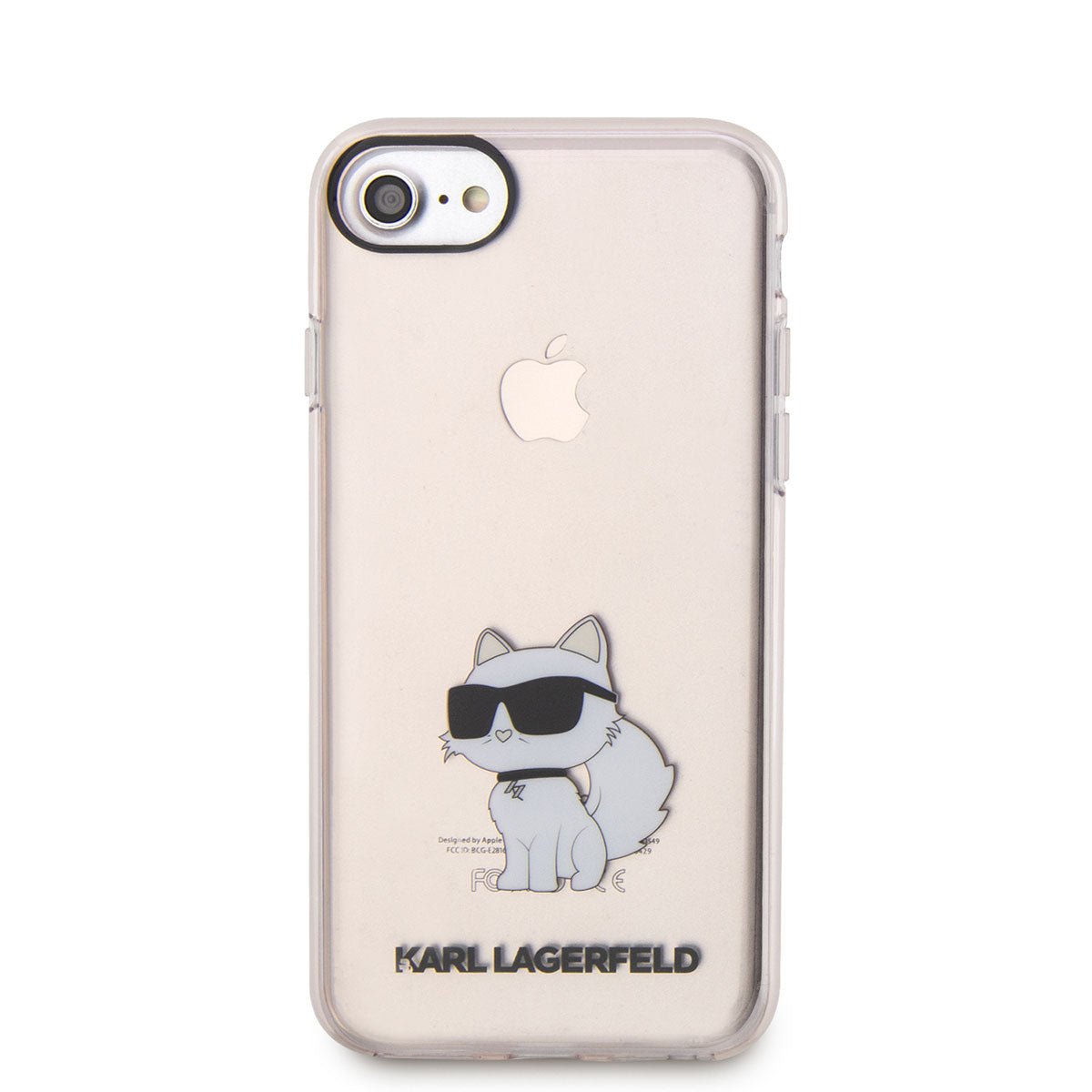 Apple iPhone 7 Kılıf Karl Lagerfeld Transparan Choupette Dizayn Kapak Pembe