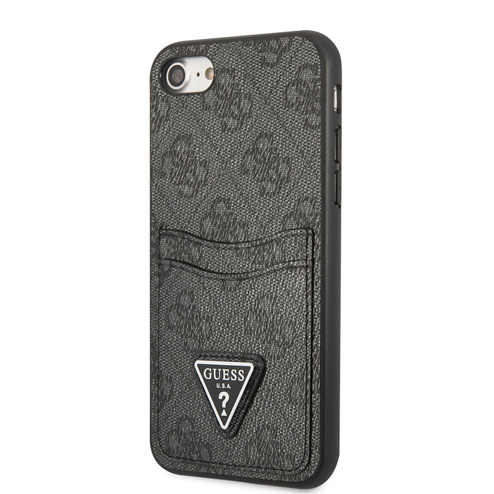 Apple iPhone 8 Kılıf GUESS Çift Kart Bölmeli Kapak Siyah