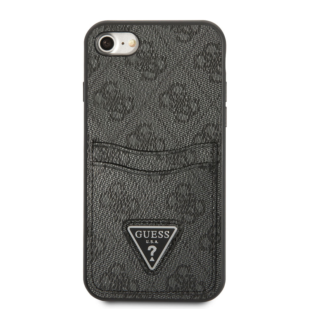 Apple iPhone 8 Kılıf GUESS Çift Kart Bölmeli Kapak Kahverengi