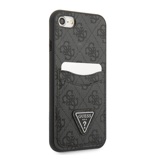 Apple iPhone 8 Kılıf GUESS Çift Kart Bölmeli Kapak Siyah