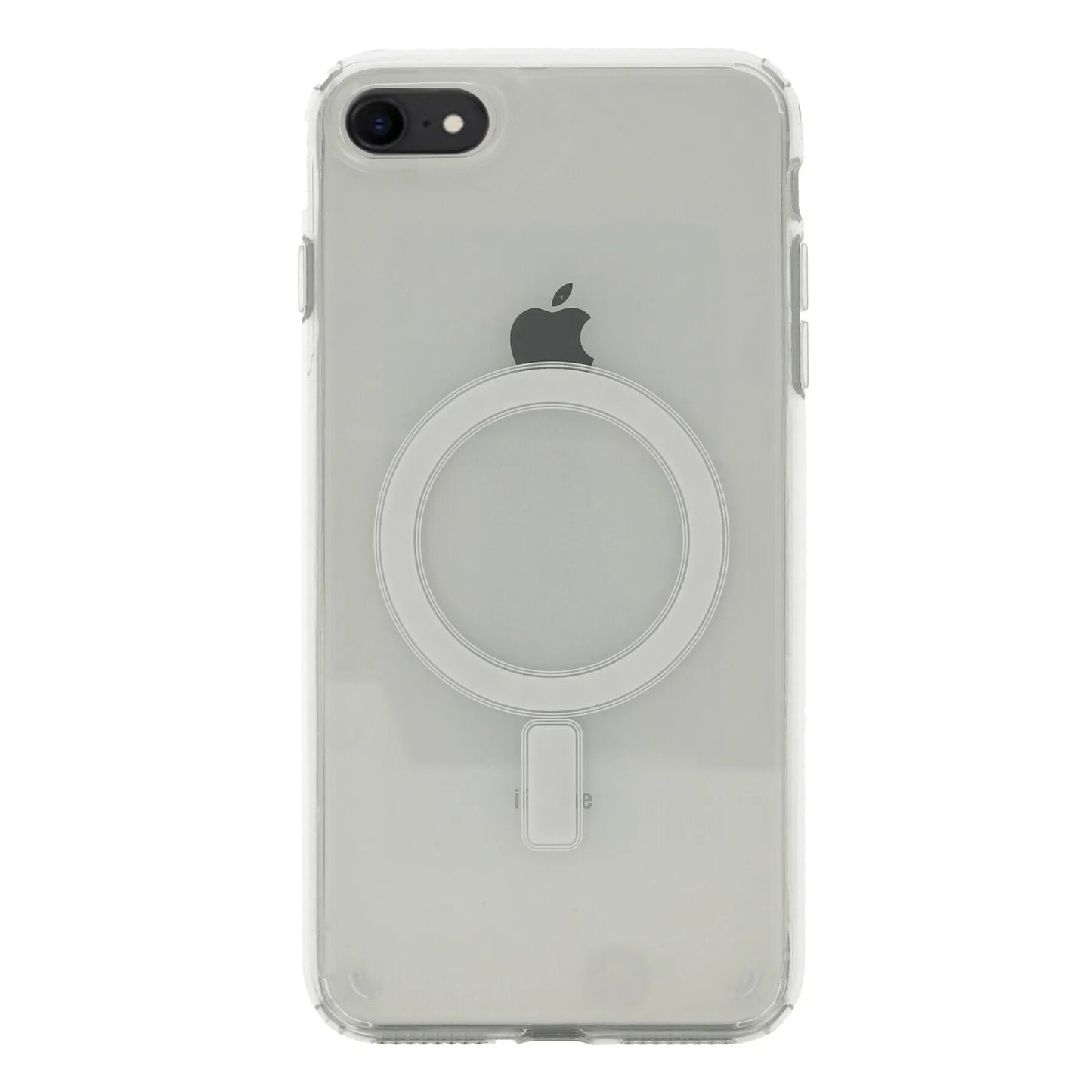 Apple iPhone SE 2020 Kılıf M-safe Şarj Özellikli Şeffaf Sert PC Zore Embos Kapak Renksiz