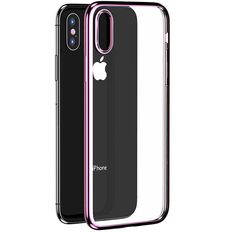Apple iPhone X Benks Magic Glitz Ultra-Thin Transparent Protective Soft Kapak Gümüş