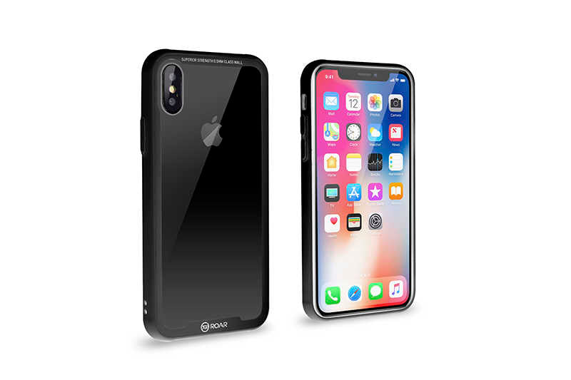Apple iPhone X Kılıf Roar Glassoul Airframe Kapak Gri
