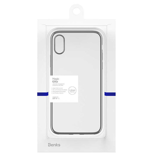 Apple iPhone XS 5.8 Benks Magic Glitz Ultra-Thin Transparent Protective Soft Kapak Siyah