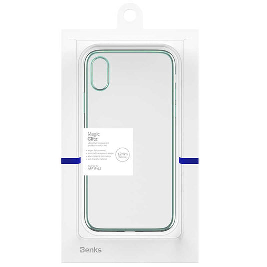Apple iPhone XS Max 6.5 Benks Magic Glitz Ultra-Thin Transparent Protective Soft Kapak Yeşil