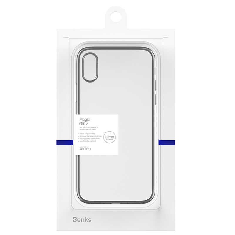 Apple iPhone XS Max 6.5 Benks Magic Glitz Ultra-Thin Transparent Protective Soft Kapak Siyah