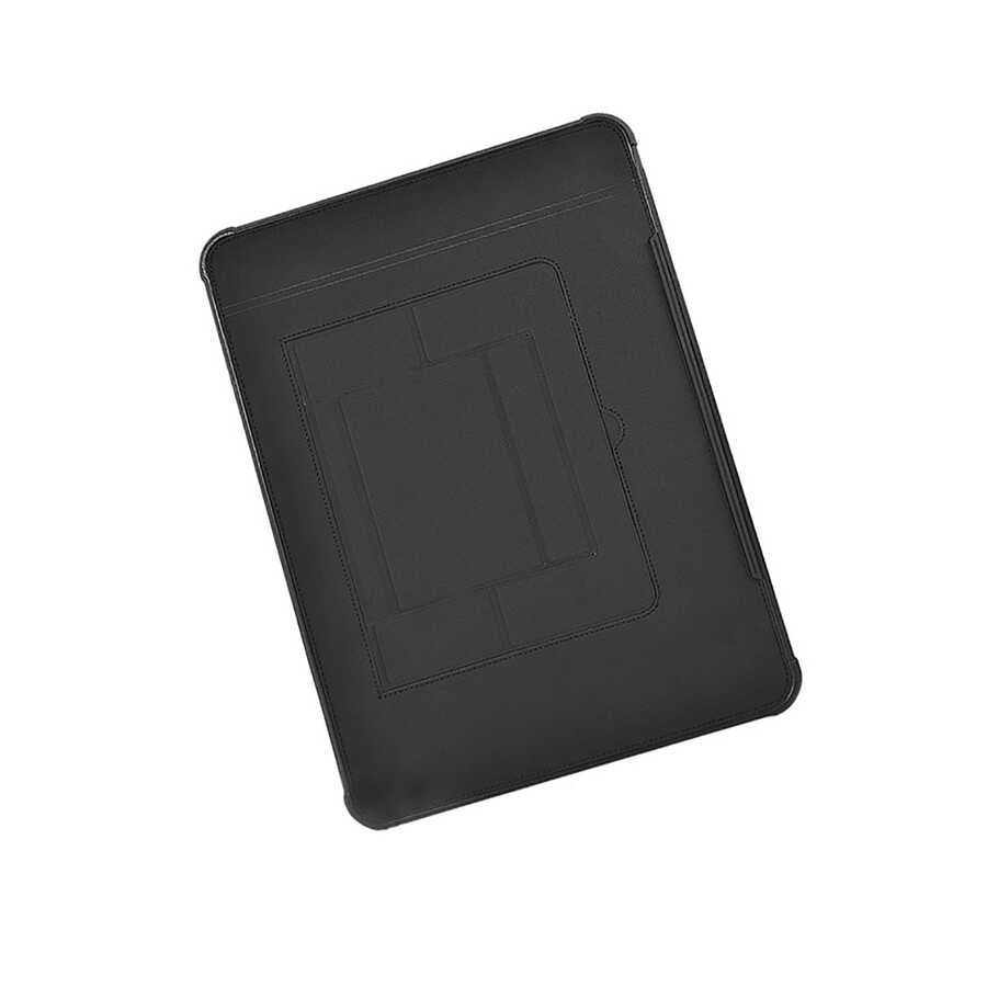 Apple Macbook Pro 14.2 2023 A2779 Wiwu Defender Stand Case Taşınabilir Standlı Magnetik PU Laptop Çantası Siyah