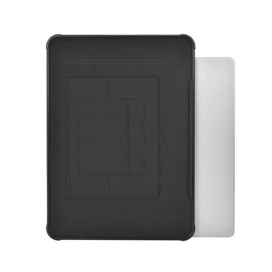Apple Macbook Pro 14.2 2023 A2779 Wiwu Defender Stand Case Taşınabilir Standlı Magnetik PU Laptop Çantası Siyah