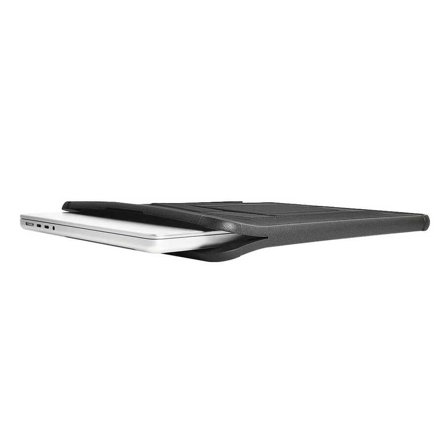 Apple Macbook Pro 14.2 2023 A2779 Wiwu Defender Stand Case Taşınabilir Standlı Magnetik PU Laptop Çantası Siyah