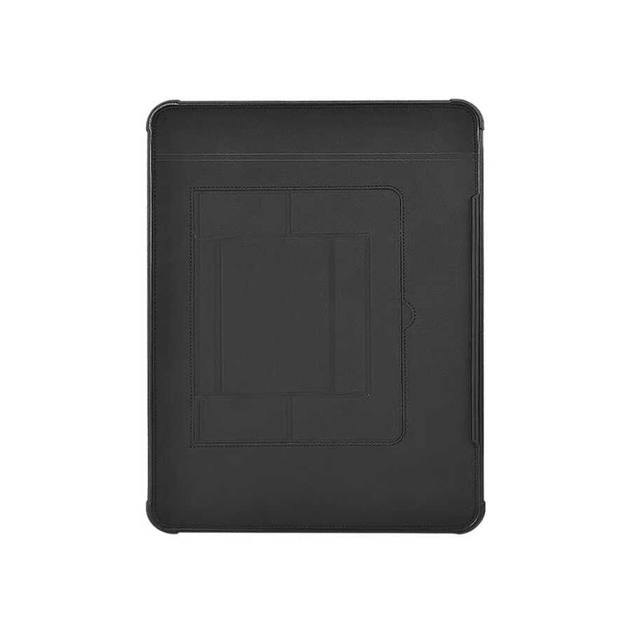Apple Macbook Pro 14.2 2023 A2779 Wiwu Defender Stand Case Taşınabilir Standlı Magnetik PU Laptop Çantası Siyah