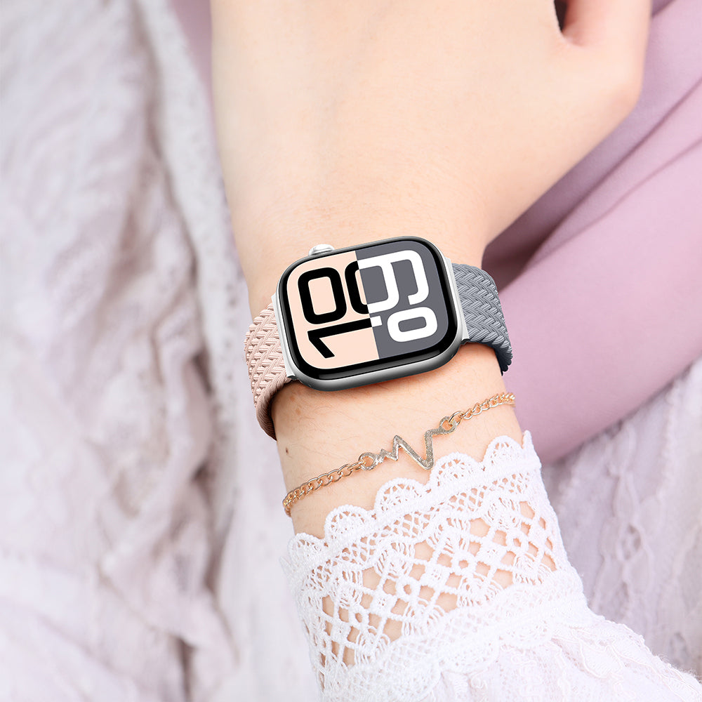 Apple Watch 10 46mm Amazingthing Glamour Blend Hasır Kordon Siyah-Sarı