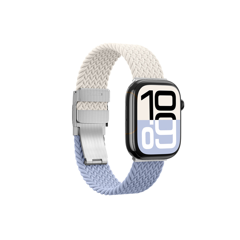 Apple Watch 10 46mm Amazingthing Glamour Blend Hasır Kordon Siyah-Gri