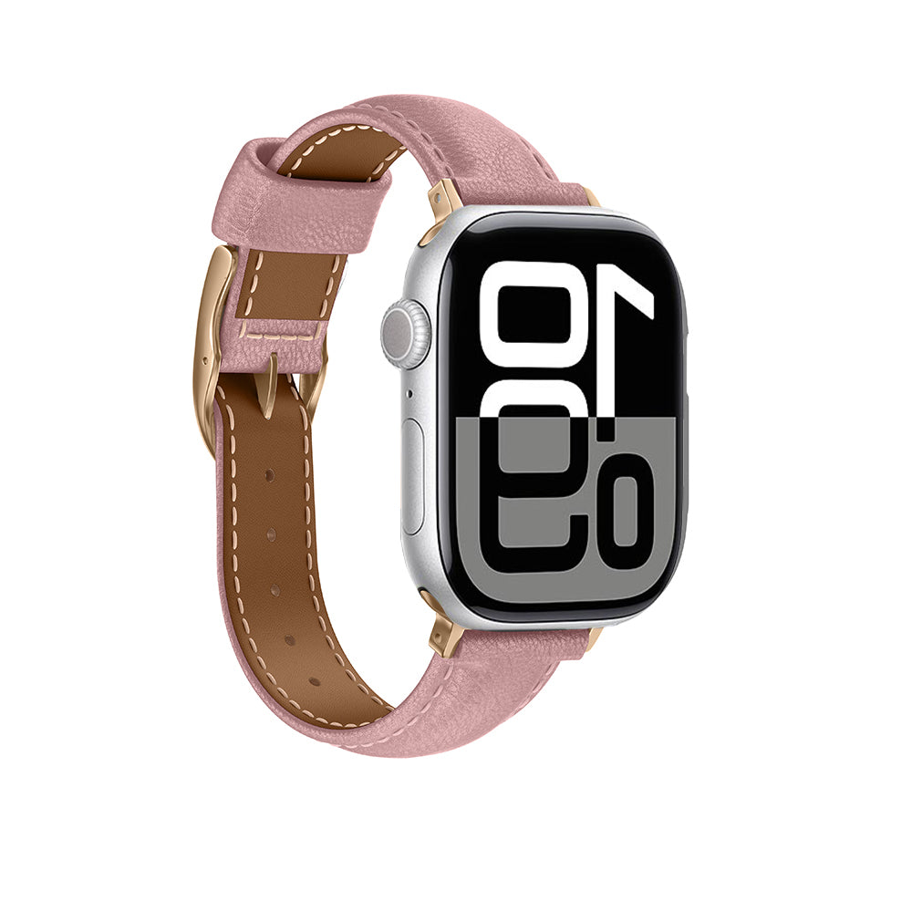 Apple Watch 10 46mm Amazingthing Glamour Class Deri Kordon Krem