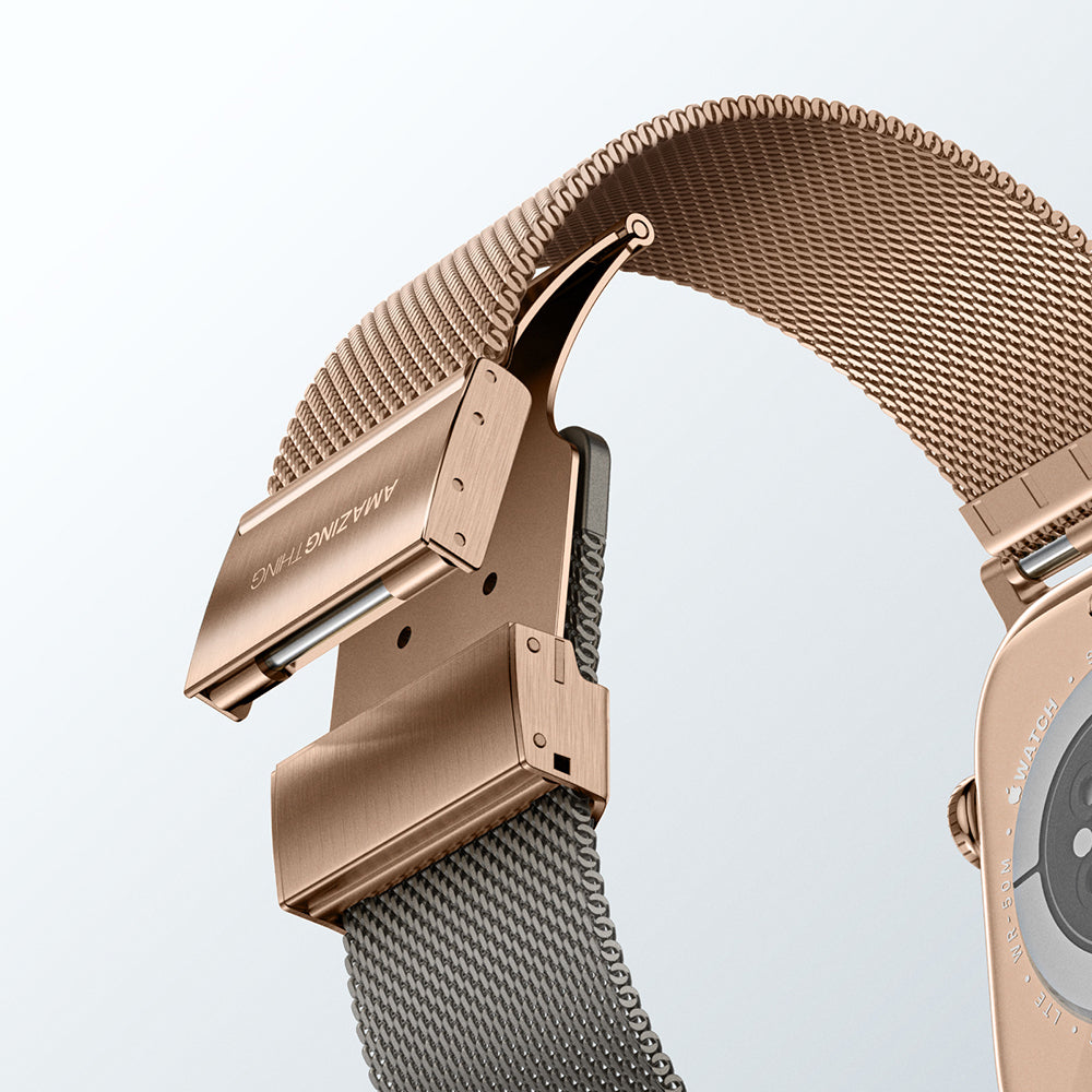 Apple Watch 10 46mm Amazingthing Omni StyleFlip Metal Hasır Kordon Siyah