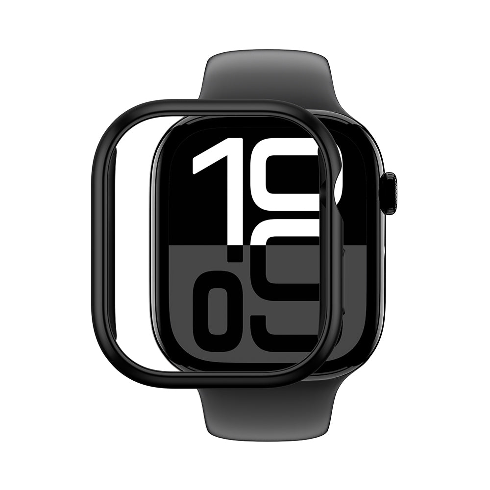 Apple Watch 10 46mm Amazingthing Radix Minimal FrameLite Sert PC Kasa Koruyucu Gümüş
