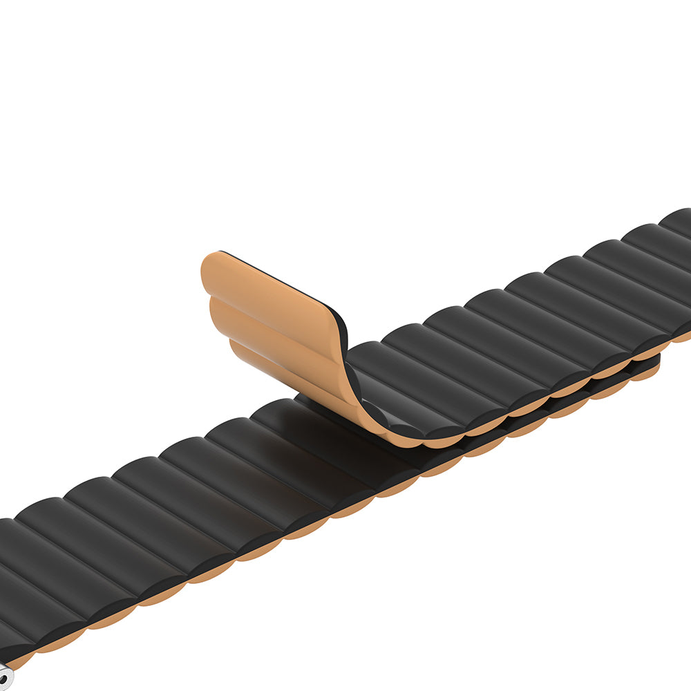 Apple Watch 10 46mm Amazingthing Smoothie Mag Magnetik Tak Çıkar Silikon Strap Kayış Gri-Mavi