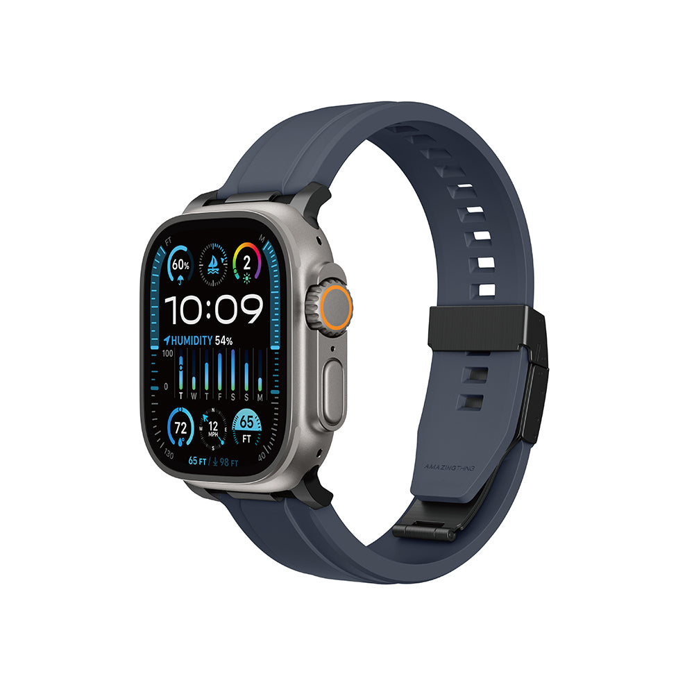 Apple Watch 10 46mm Amazingthing Titan Chrono Silikon Kordon Lacivert