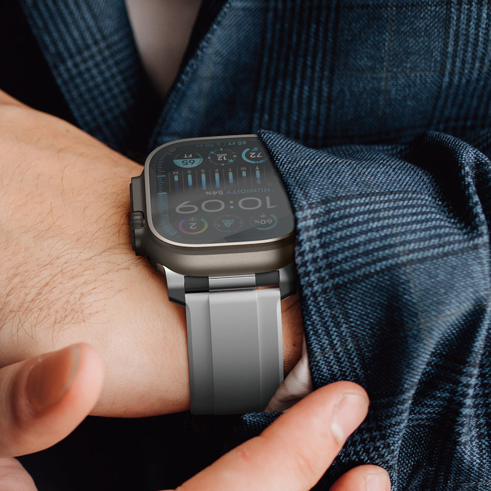 Apple Watch 10 46mm Amazingthing Titan Chrono Silikon Kordon Turuncu