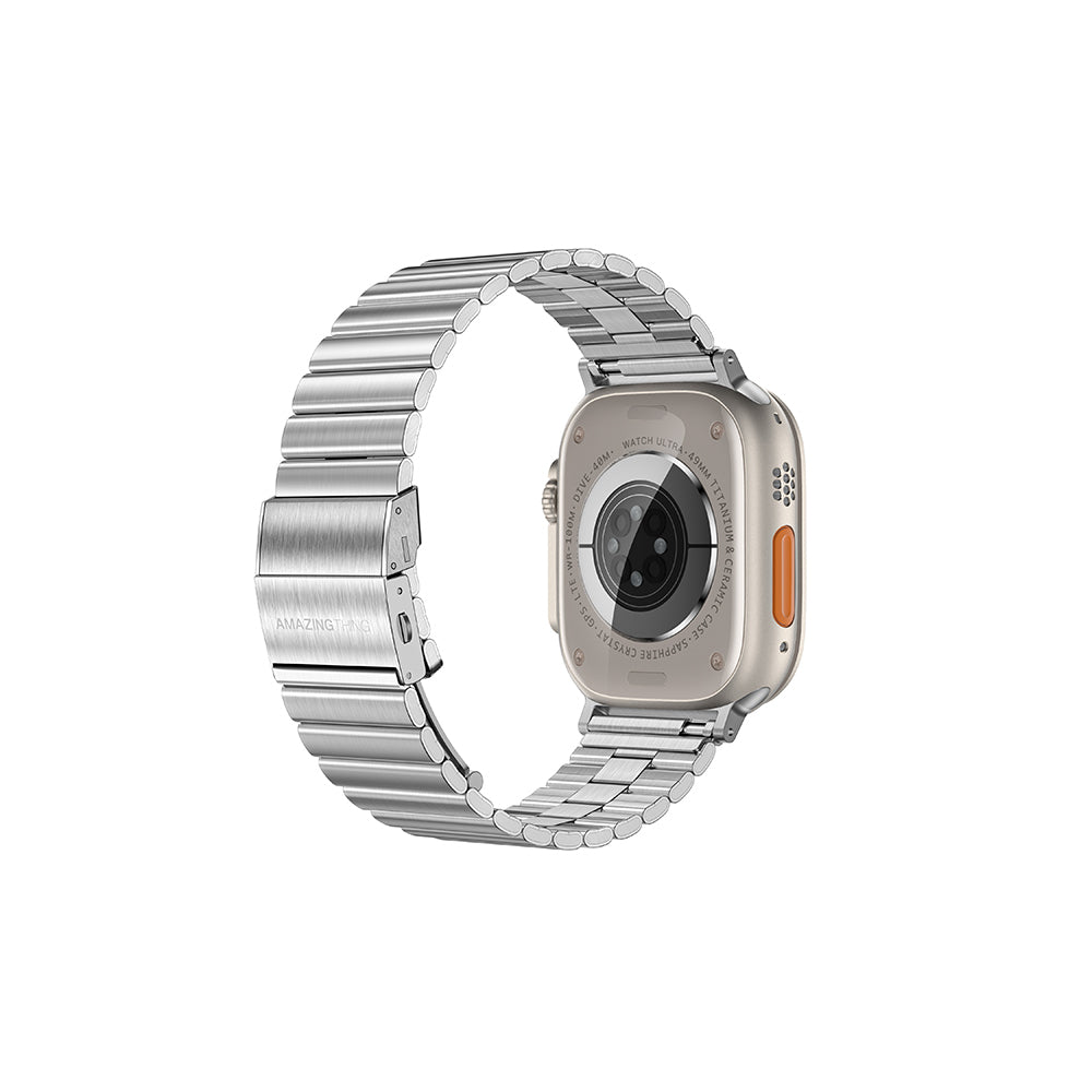 Apple Watch 10 46mm Amazingthing Titan Steel Metal Kordon Gümüş