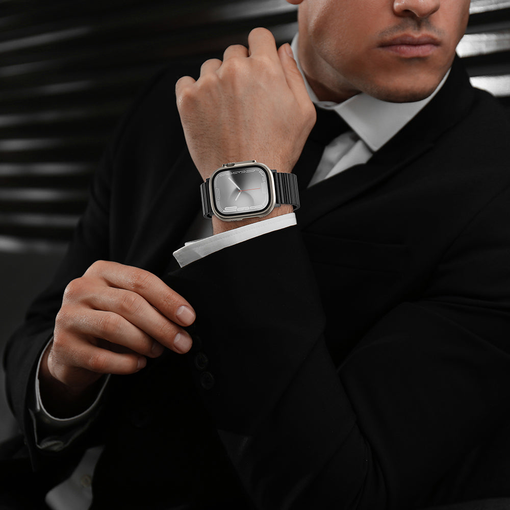 Apple Watch 10 46mm Amazingthing Titan Steel Metal Kordon Siyah