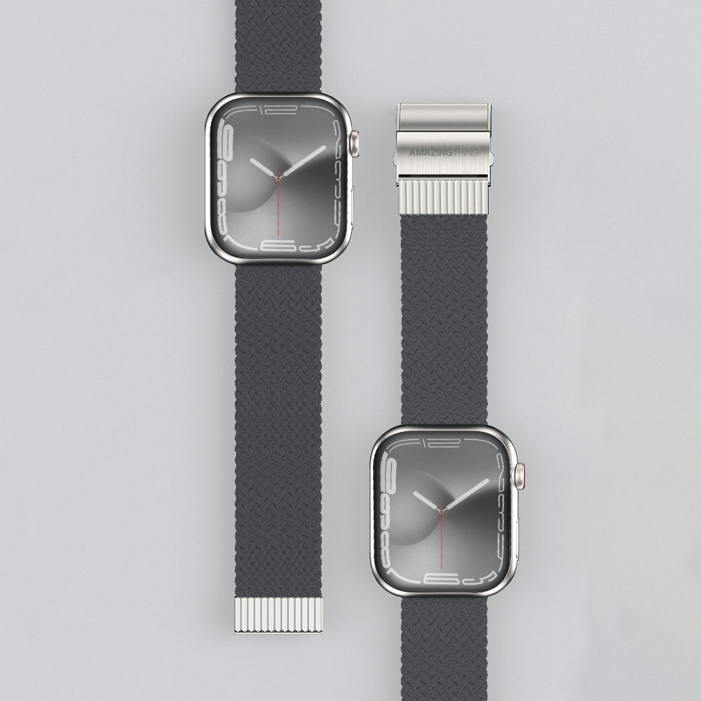 Apple Watch 10 46mm Amazingthing Titan Weave 2 Sport Örgü Kordon Mor