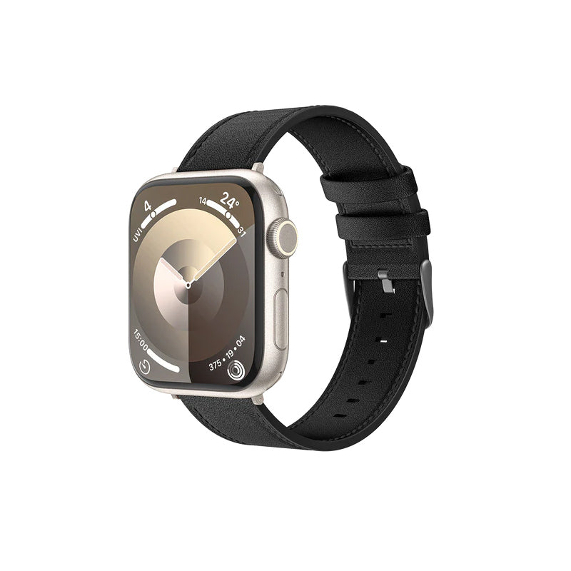 Apple Watch 10 46mm Benks Vintage Genuine Leather Serisi Deri Kordon Strap Kayış Turuncu