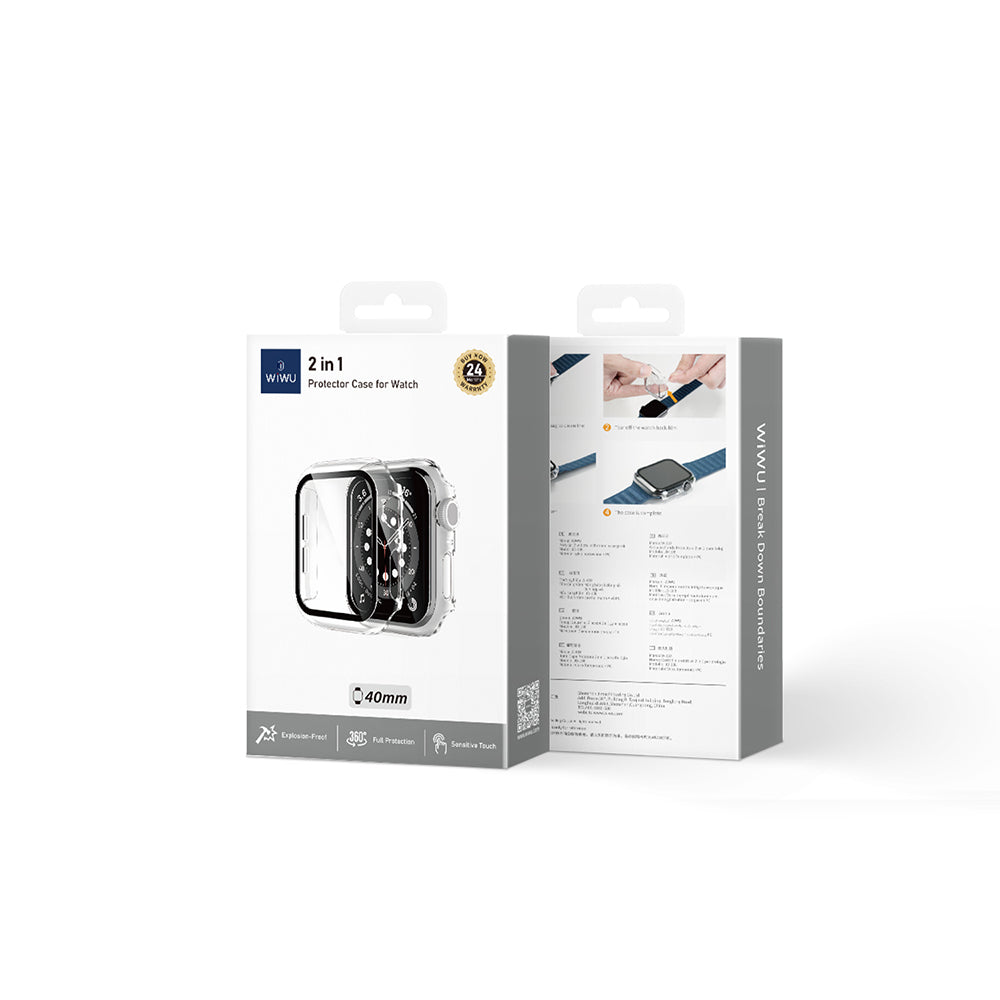 Apple Watch 10 46mm Wiwu JD-108 Kasa Koruyucu + HD Ekran Koruyucu Film Şeffaf