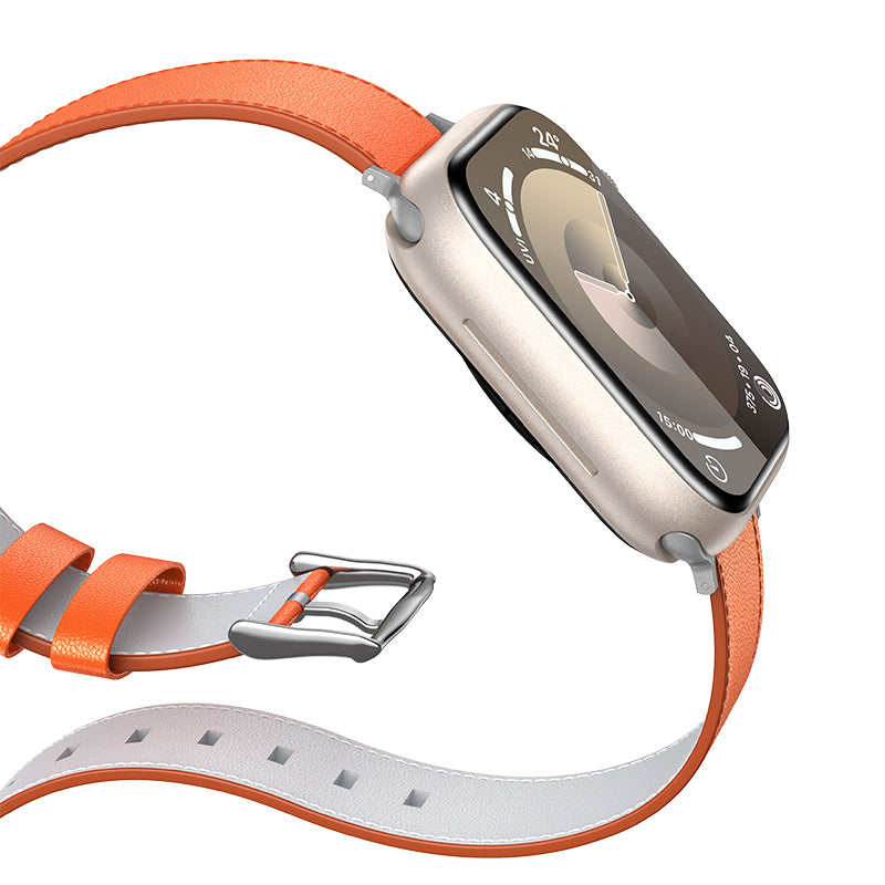 Apple Watch 38mm Benks Vintage Genuine Leather Serisi Deri Kordon Strap Kayış Beyaz