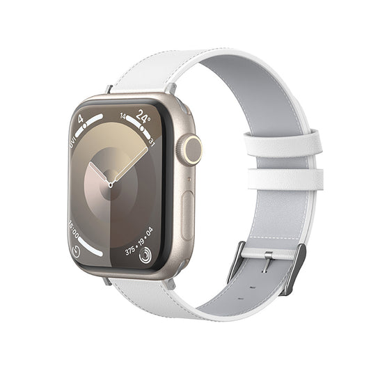 Apple Watch 40mm Benks Vintage Genuine Leather Serisi Deri Kordon Strap Kayış Beyaz