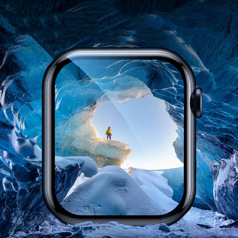 Apple Watch 40mm Wiwu Wi-JD105 Easy Install PMMA Pet Ekran Koruyucu + Kolay Uygulama Aparatı Siyah