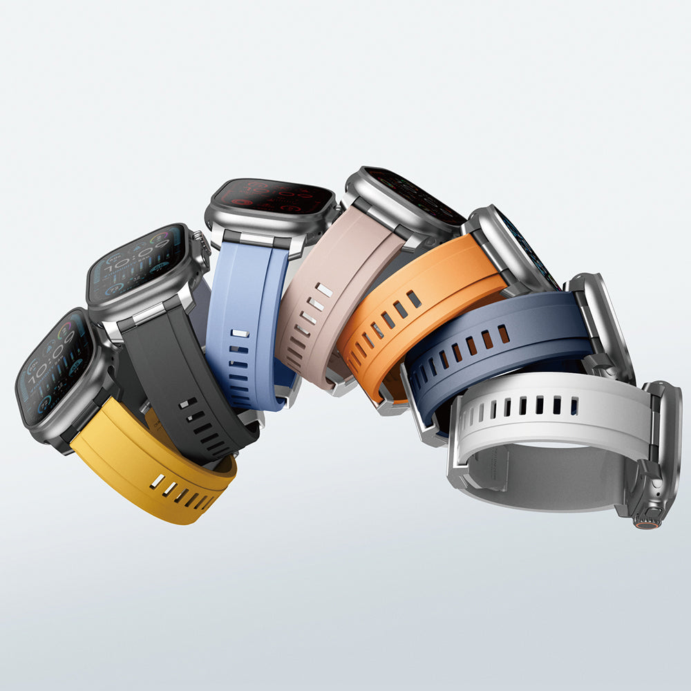 Apple Watch 42mm Amazingthing Titan Chrono Silikon Kordon Turuncu