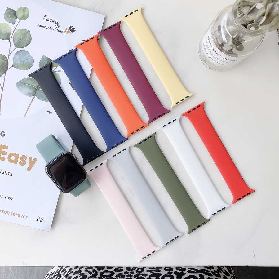 Apple Watch 42mm KRD-31 Solo Loop Medium Kordon Gri