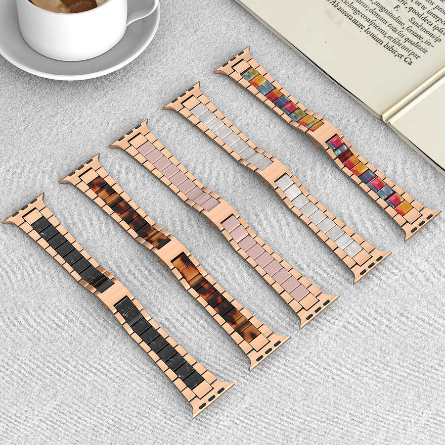 Apple Watch 42mm Wiwu Resin Steel Belt Metal Kordon Beyaz
